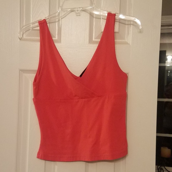 Express Orange Sleeveless Empire Wrap Top - Small - Picture 4 of 8